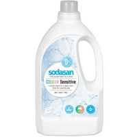 Sodasan Color sensitiv, hajusteeton pyykinpesuaine 1,5L kirjo- ja valkopyykille Sodasan Color sensitiv, hajusteeton pyykinpesuaine 1,5L kirjo- ja valkopyykille