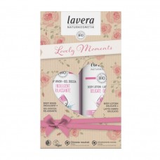 Lavera Lovely Moments lahjapakkaus villiruusu suihkugeeli ja vartalovoide