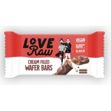 Love Raw vegaaninen vohvelisuklaapatukka hasselpähkinätäytteellä 43g Cre&m Filled Wafer Bar M:lk choc